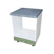 Corp pentru cuptor incorporabil cu sertar Zebra, Alb/MDF Verde, cu blat beton, 60 x 85 x 60 cm Corp pentru cuptor incorporabil cu sertar Zebra, Alb/MDF Verde, cu blat beton, 60 x 85 x 60 cm